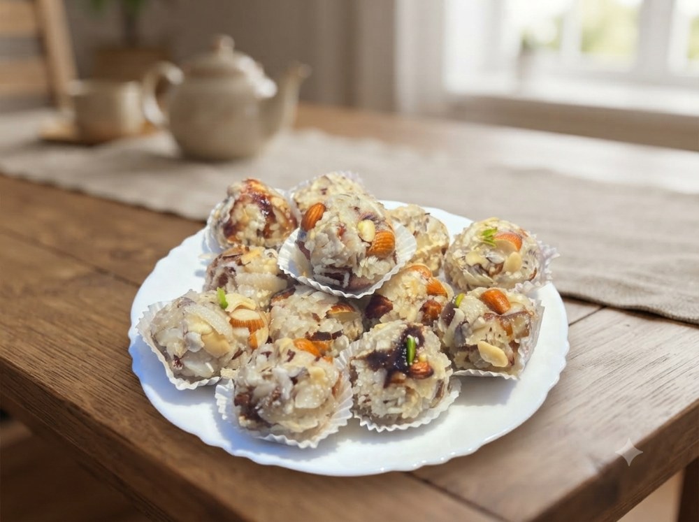 Coconut Dry Fruit Laddu